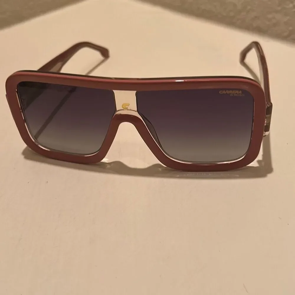 Carrera Thick Frame Sunglasses Flaglab 14 Nude Pink Oversized Bold Streetwear